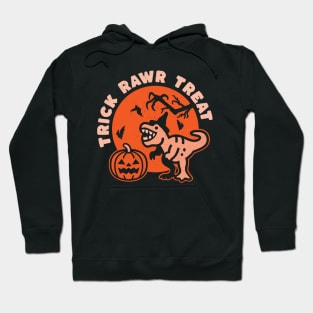 Trick Rawr Treat Witch Halloween Dinosaur T-Rex Funny Kids Hoodie